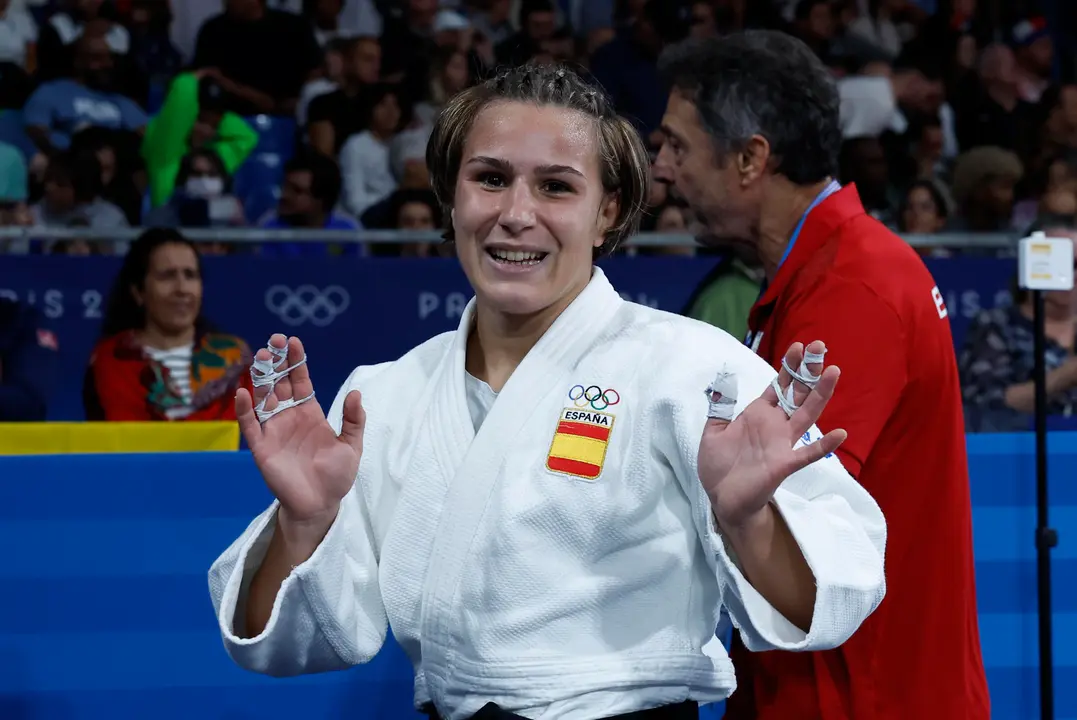 La judoca espa&ntilde;ola Laura Mart&iacute;nez Abelenda durante su participaci&oacute;n en la categoria de -48kg. EFE/ Chema Moya