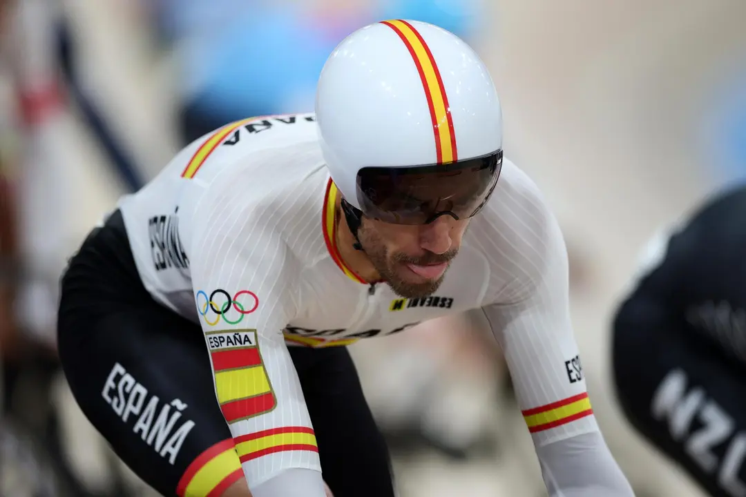 Albert Torres durante la prueba de omnium de ciclismo en pista de los Juegos Ol&iacute;mpicos de Par&iacute;s 2024. EFE/EPA/MARTIN DIVISEK