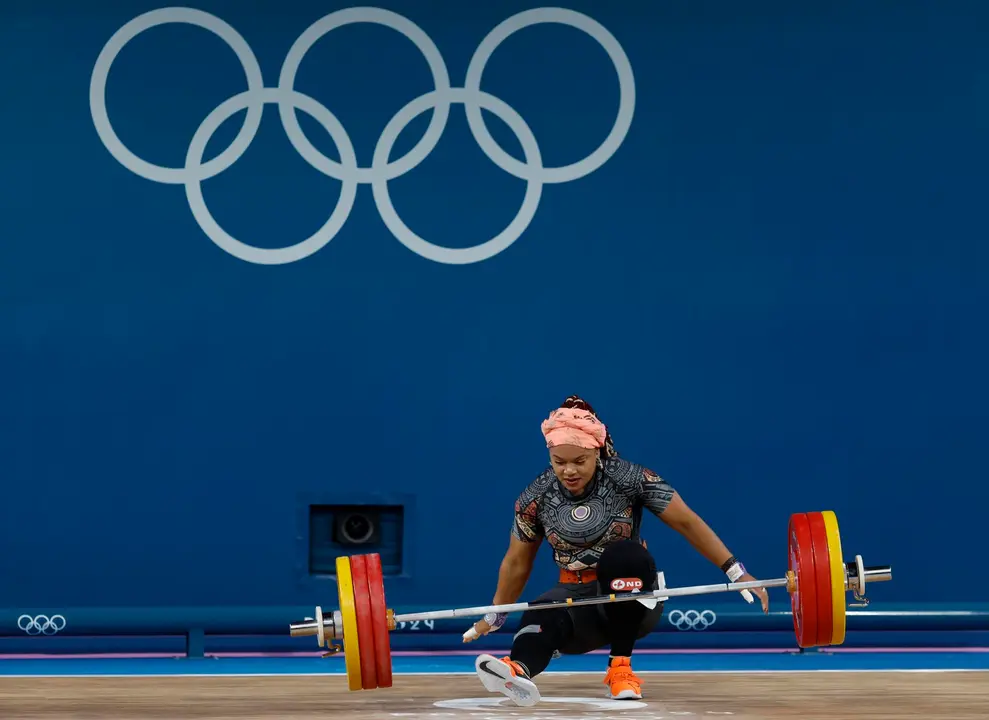 La ecuatoriana Neisi Dajomes en la categor&uacute;a de 81kg en el South Paris Arena en Paris, Francia. EFE/EPA/MAST IRHAM