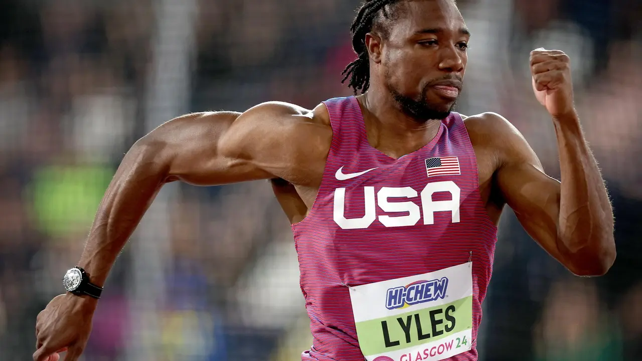 Fotograf&iacute;a de archivo, tomada el pasado 1 de marzo, en la que se registr&oacute; al atleta estadounidense Noah Lyles, durante el m&aacute;s reciente Mundial de Atletismo, en Glasgow (Escocia, Reino Unido) EFE/EPA/ADAM VAUGHAN