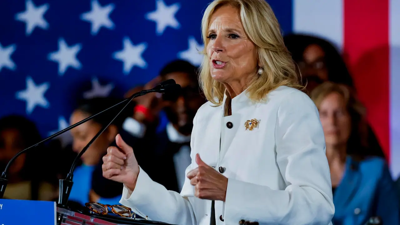 La primera dama de Estados Unidos, Jill Biden, asistir&aacute; a la inauguraci&oacute;n de los Juegos Ol&iacute;mpicos de Par&iacute;s 2024, el pr&oacute;ximo 26 de julio. EFE/EPA/ERIK S. LESSER
