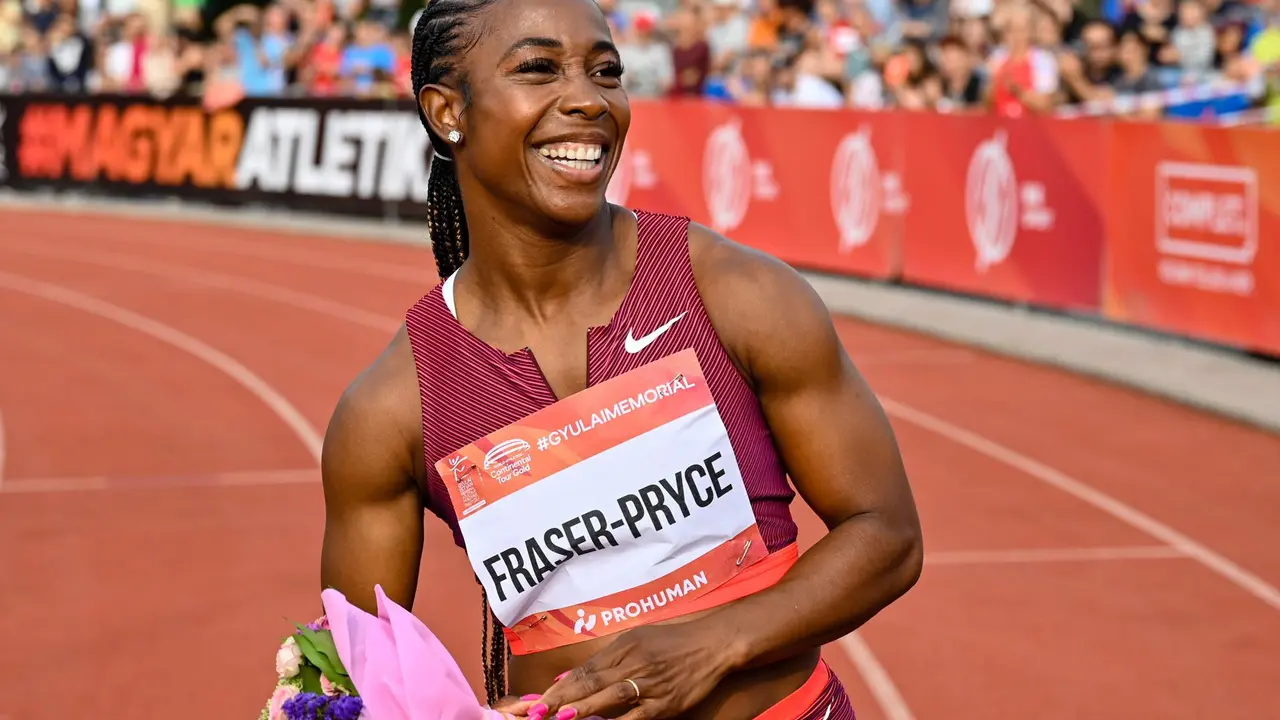 Shelly-Ann Fraser-Pryce celebra una victoria. EFE/EPA/Tamas Vasvari/Archivo